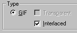 Add a check mark to the Interlaced check box