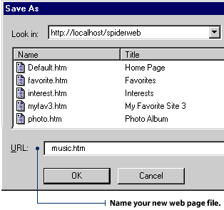 Saving your new page