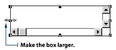 Resizing scolling text box