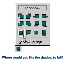 Selecting a shadow style