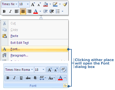 Open the Font dialog box