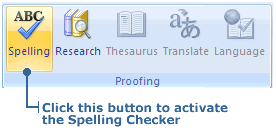 Spell Checking button