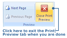 Close Print Preview tab